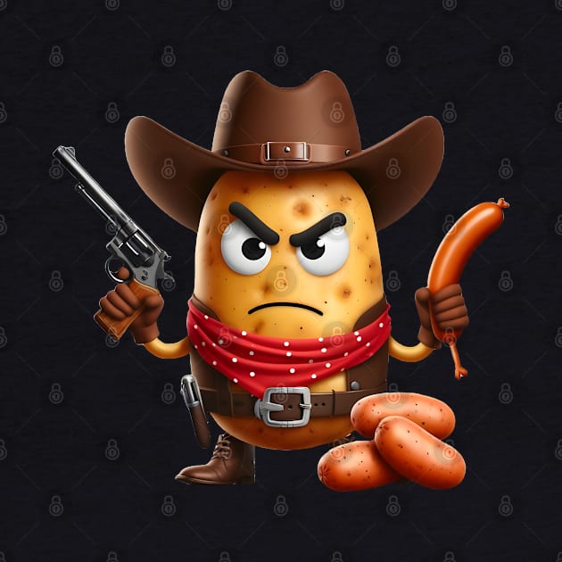 Cowboy potato with sausage gun by FromBerlinGift